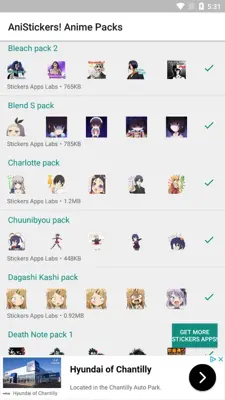 AniStickers - Anime WAStickers for Whatsapp android App screenshot 0